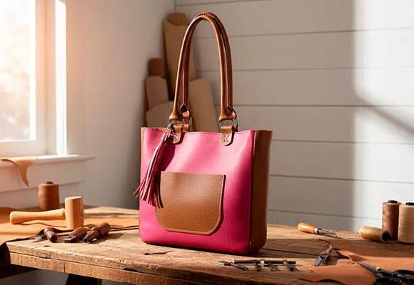 Tote bag de cuero artesanal hecha a mano — Tanten Moda